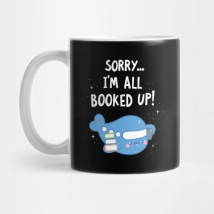 Cute Book Lovers Kawaii Style Airplane Pun Mug